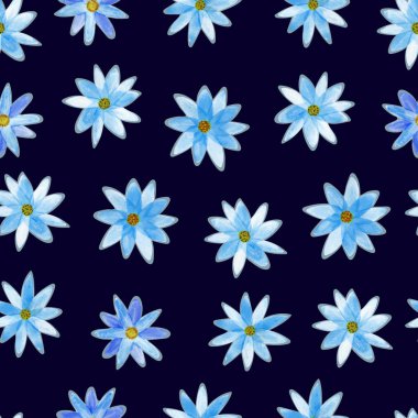 Çiçeklerle, vektör illüstrasyonuyla kusursuz bir desen.