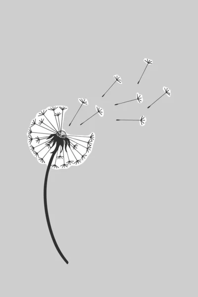 Karahindiba ve vektör illüstrasyonlu basit pankart