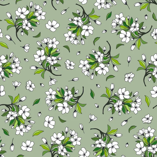 Motif Sans Couture Élégant Avec Des Fleurs Illustration Vectorielle — Image vectorielle