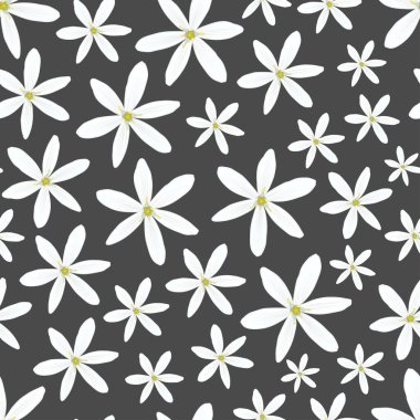 Çiçeklerin kusursuz deseni. Çanlar el çizimi, vektör çizimleri.