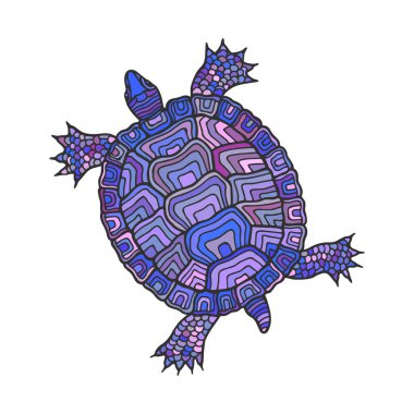 Vektör illüstrasyonu, kaplumbağa hayvanı