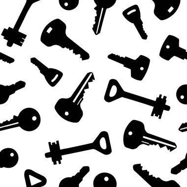 Beyaz arkaplanda siyah tuşlu kusursuz vektör deseni