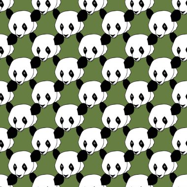 Panda ile kusursuz vektör deseni