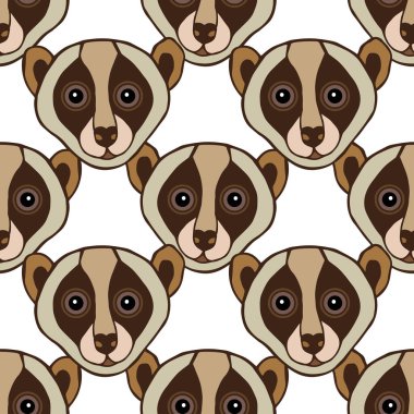 Şirin lemurlarla kusursuz vektör deseni