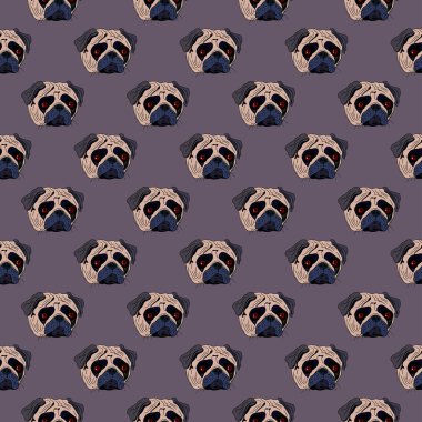Köpekli kusursuz vektör deseni