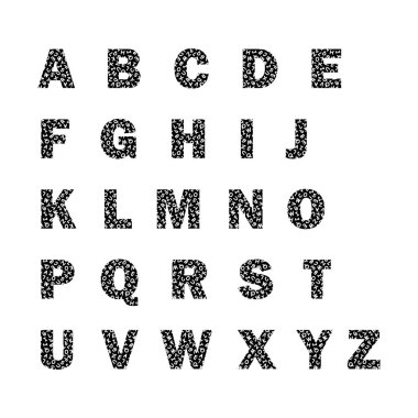 yazı tipi tasarımı, içinde harfler olan alfabe harfleri