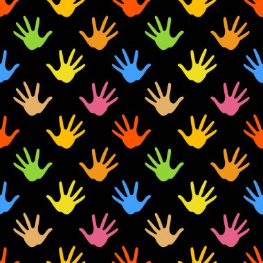 İnsan el izi, vektör, illüstrasyon ile kusursuz desen