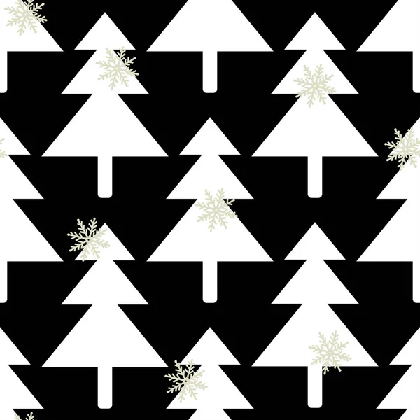 Motif Sans Couture Avec Dessin Des Arbres Noël Avec Des — Image vectorielle