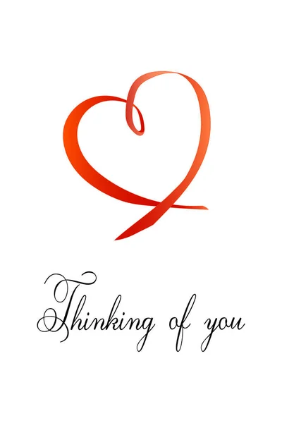 Carte Décorative Avec Pensant Vous Texte Coeur Concept Amour — Image vectorielle