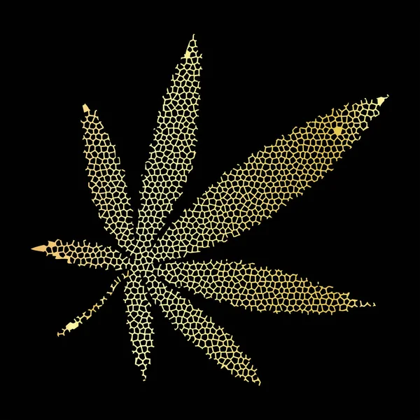 Stora Cannabislöv Mörk Bakgrund Vektor Illustration — Stock vektor