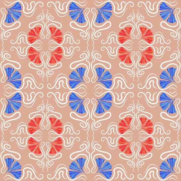Patrón Sin Costuras Con Motivo Mosaico Textura Floral Sin Fin — Archivo Imágenes Vectoriales