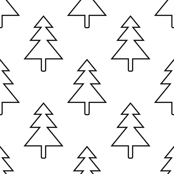 Seamless New Year Pattern Fir Trees Vector Stock Illustration Eps10 — Stock Vector