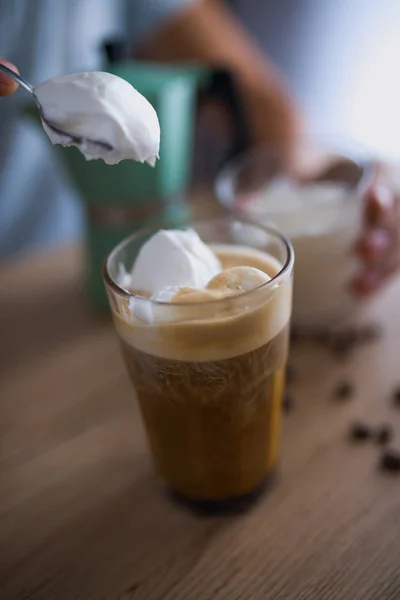 Kopp Espresso Kaffe Bordet — Stockfoto