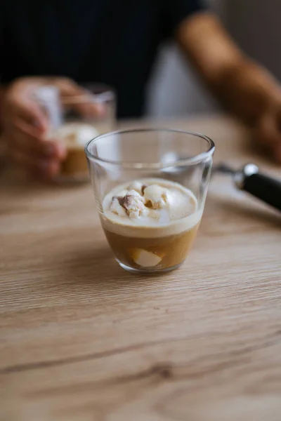 One Cup Affogato Coffee Table — Stock Photo, Image