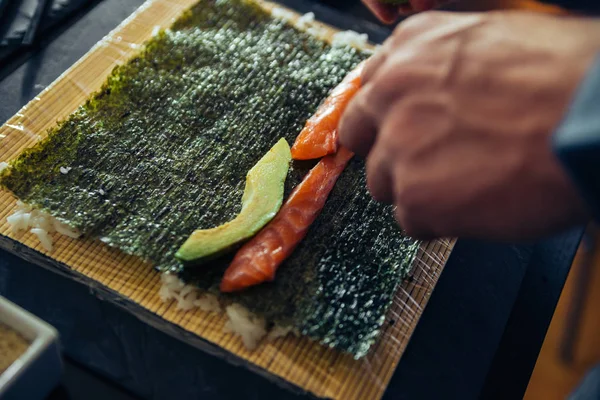 Sushi Talíři Stočení — Stock fotografie