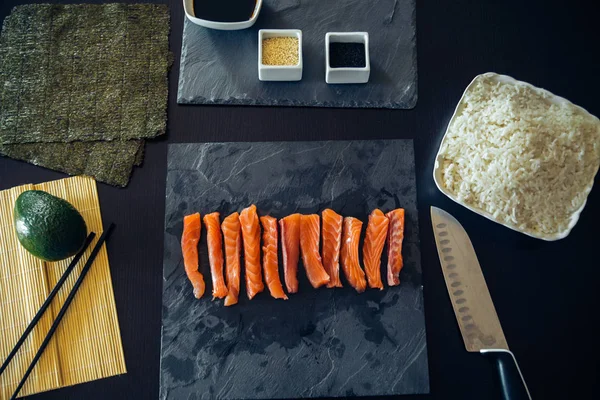 Avocado Zalm Tafel — Stockfoto