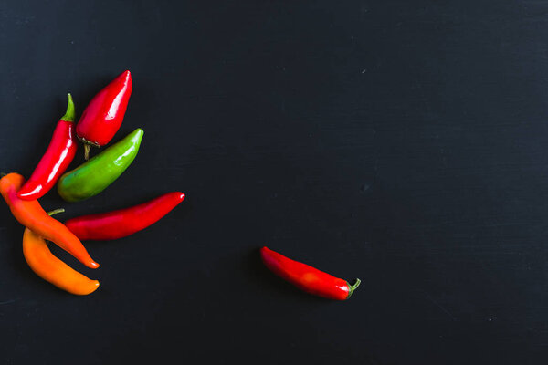 Red, Green And Yelow Chili Peppers Mix