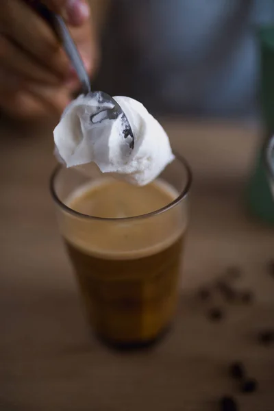 Secangkir Kopi Espresso Atas Meja — Stok Foto