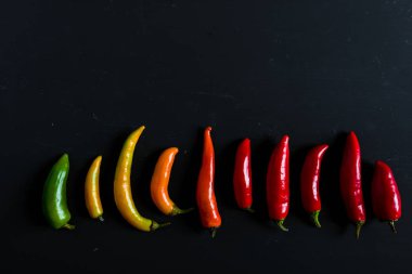 Kırmızı, yeşil ve sarı biber karışımı