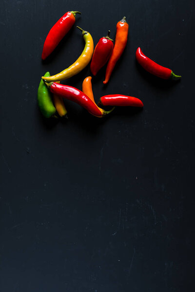 Red, Green And Yelow Chili Peppers Mix