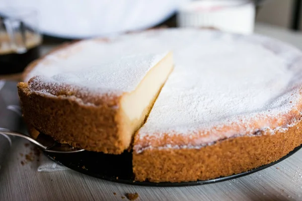 Herstellung von Käsekuchen — Stockfoto