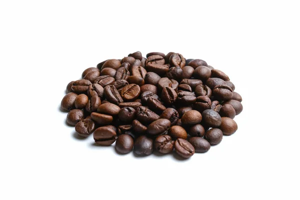 Set Frisch Gerösteter Kaffeebohnen Isoliert Auf Weißem Hintergrund — Stockfoto