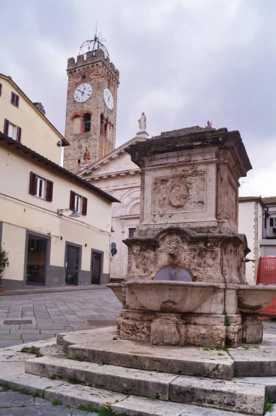 Brunnen Cavour Square Poggibonsi Toskana Italien — Stockfoto