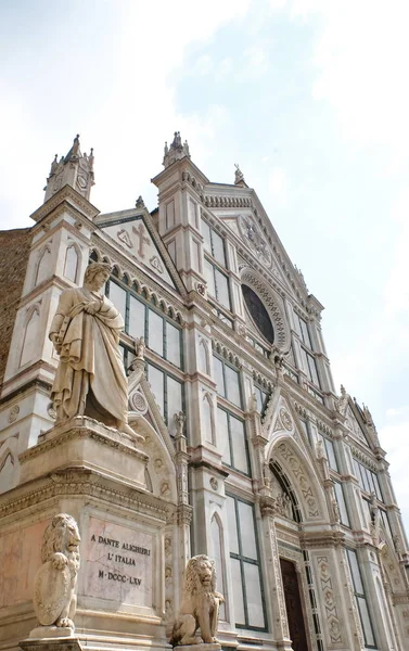 Dante Alighieri Heykeli Meydanında Santa Croce Florence Talya — Stok fotoğraf