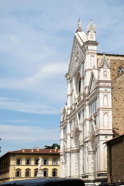 Gevel Van Basiliek Van Santa Croce Florence Italië — Stockfoto