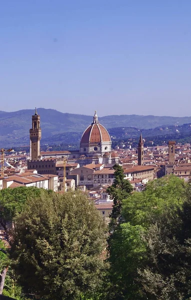 Vista Florencia Primavera Desde Jardín Bardini Italia —  Fotos de Stock