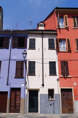 Tipik renkli evleri, Parma, İtalya