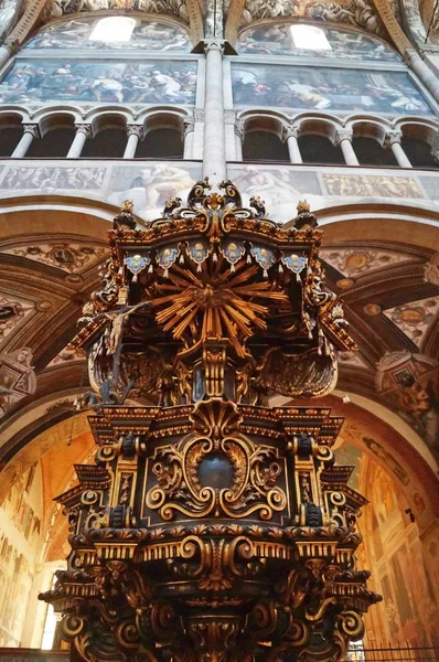 Púlpito Catedral Parma Itália — Fotografia de Stock
