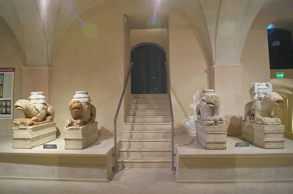 Leões Estilofóricos Catedral Museu Diocesano Parma Itália — Fotografia de Stock