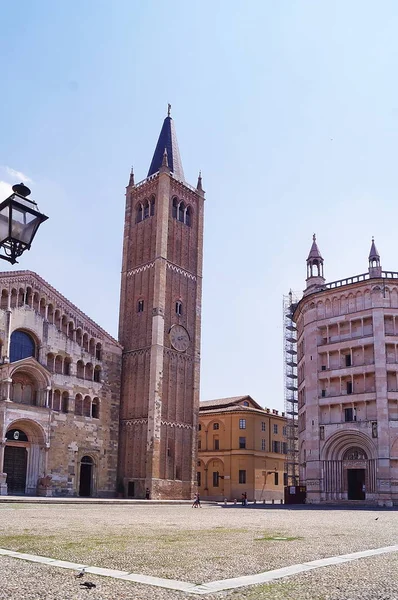 Katedralen Och Dopkapellet Parma Italien — Stockfoto