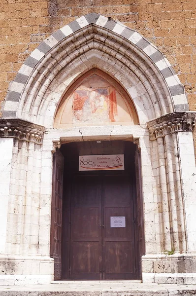 Vstupní Dveře Kostela San Domenico Orvieto Itálie — Stock fotografie