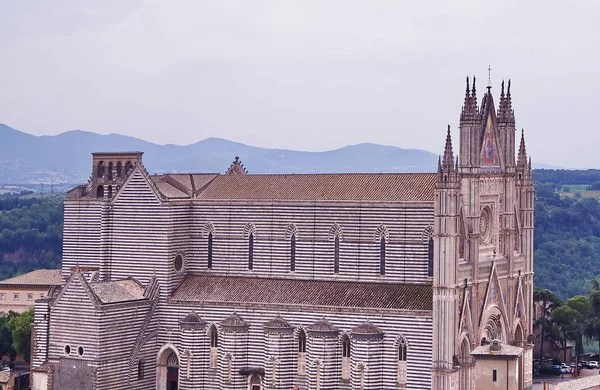 Widok Lotu Ptaka Katedry Orvieto Włochy — Zdjęcie stockowe