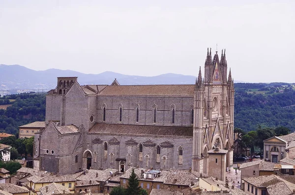 Luchtfoto Van Kathedraal Van Orvieto Italië — Stockfoto