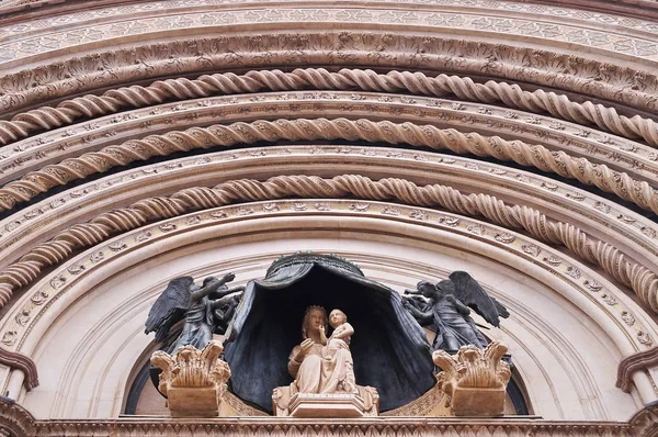 Dettaglio Della Facciata Del Duomo Orvieto — Foto Stock