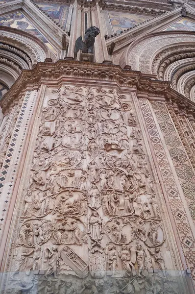 Detail Facade Orvieto Cathedral Italy — Stock Photo, Image