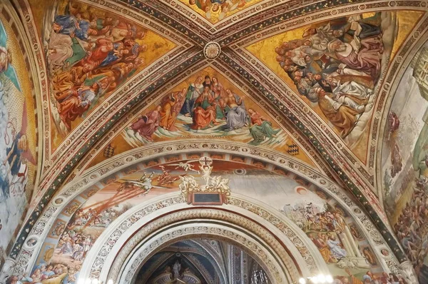 Fresques Intérieur Cathédrale Orvieto Italie — Photo