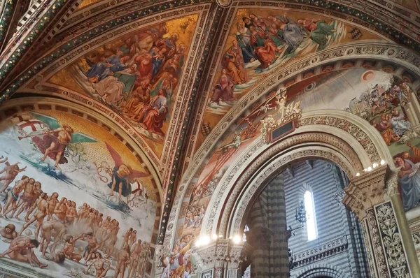 Frescos Dentro Catedral Orvieto Italia — Foto de Stock