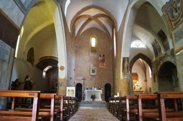 Interiér Kostela San Giovenale Orvieto Itálie — Stock fotografie