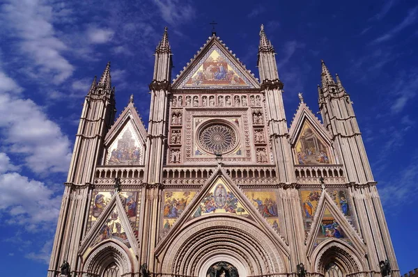 Façade Cathédrale Orvieto Italie — Photo