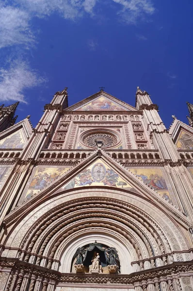 Fassade Der Kathedrale Von Orvieto Italien — Stockfoto