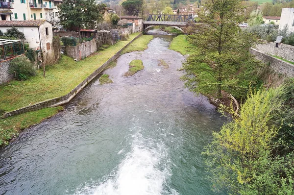 Puente Viejo Sobre Torrente Comano Dicomano Toscana Italia —  Fotos de Stock