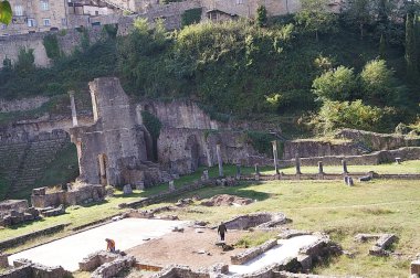 Volterra, Toskana, İtalya'nın Roma Tiyatrosu