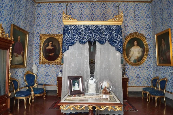 Gölgelik Yatak Içinde Viti Palace Toskana Talya — Stok fotoğraf