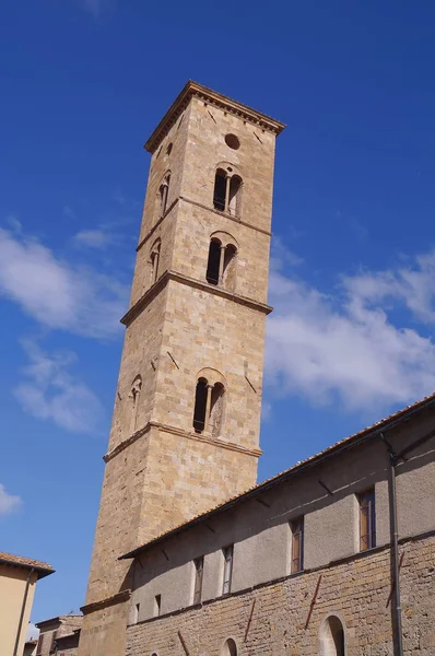 Klocktornet Domkyrkan Volterra Toscana Italien — Stockfoto