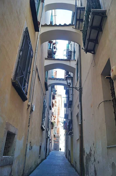 Typisch Straatje Oude Stad Van Salerno Italië — Stockfoto