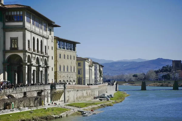Podél Řeky Arno Florencie Itálie — Stock fotografie
